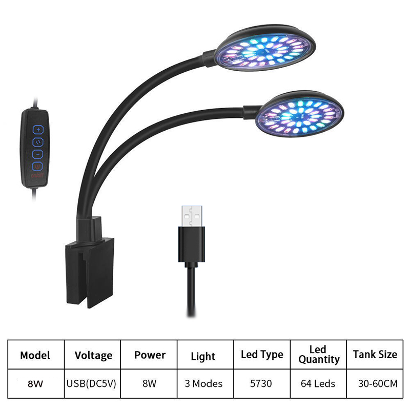 USB حوض السمك مصباح ليد خزان ا - مراجعة Aquarium Marine Lights وسعره